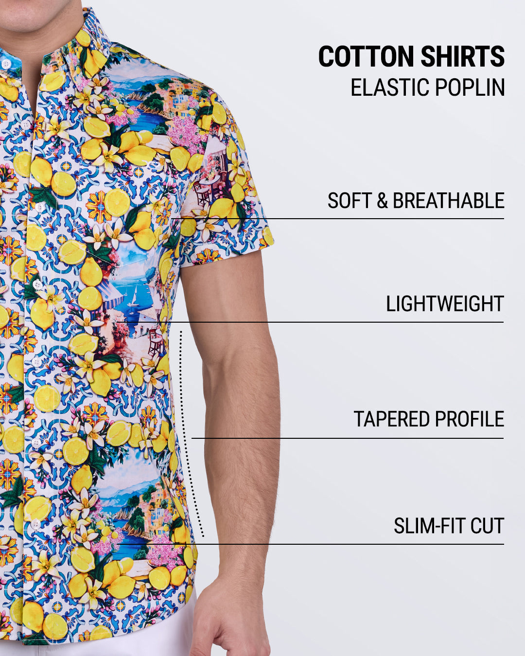 DC2 Citrics Choice shirt – breathable elastic poplin with lightweight feel and tapered slim-fit silhouette.