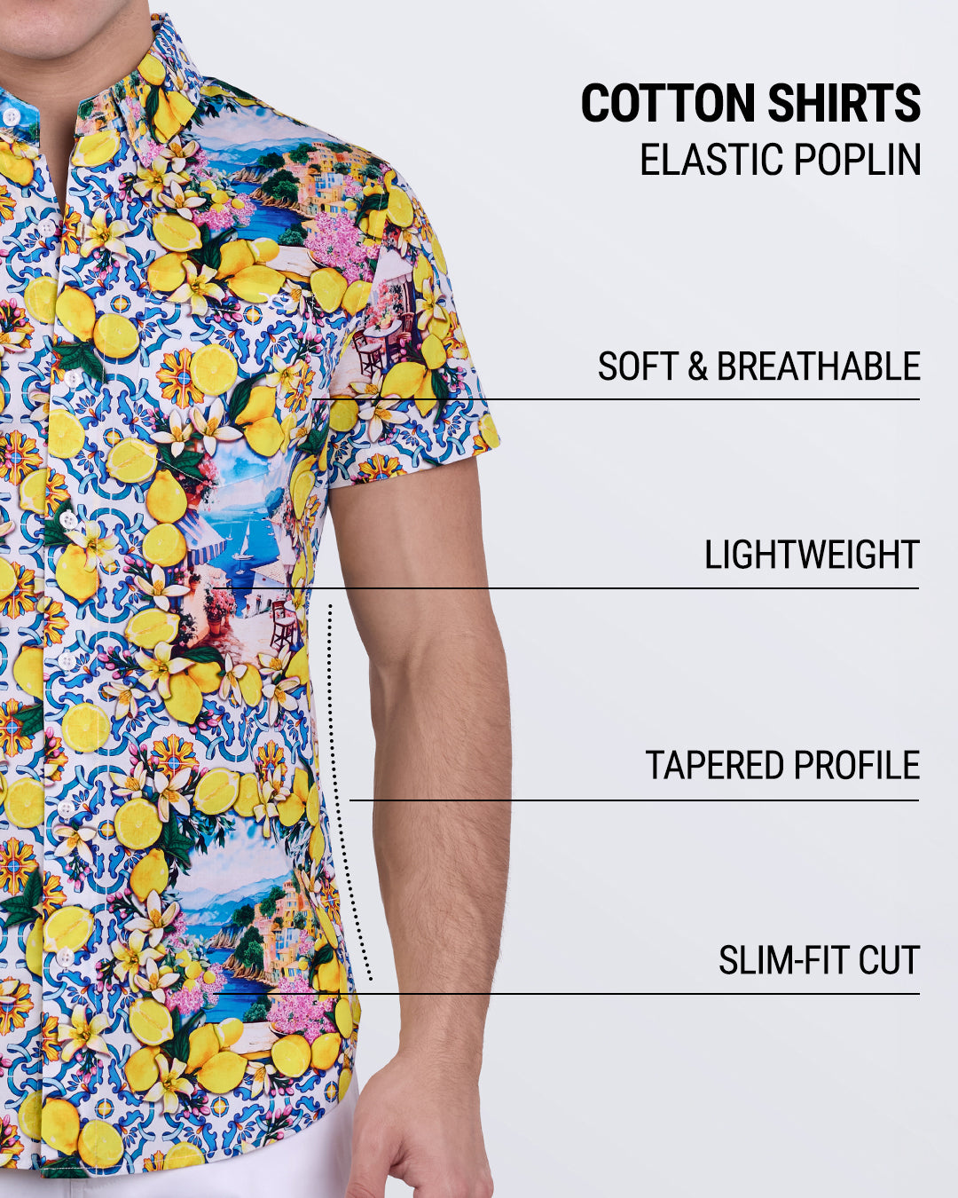 DC2 Citrics Choice shirt – breathable elastic poplin with lightweight feel and tapered slim-fit silhouette.