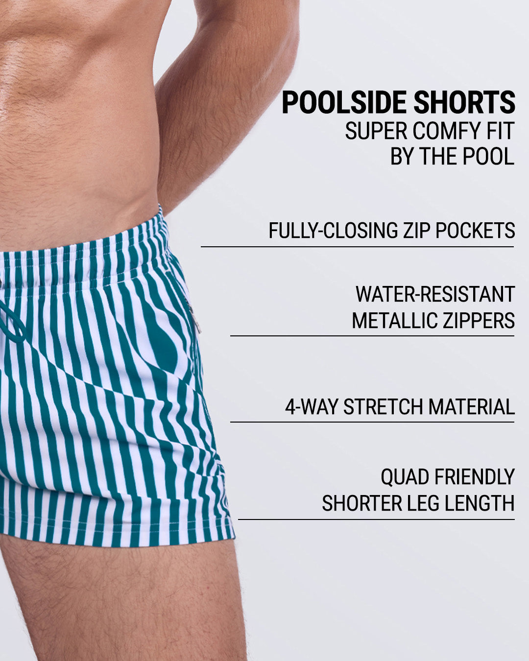 FAST LINES (PACIFIC GREEN) - Poolside Shorts