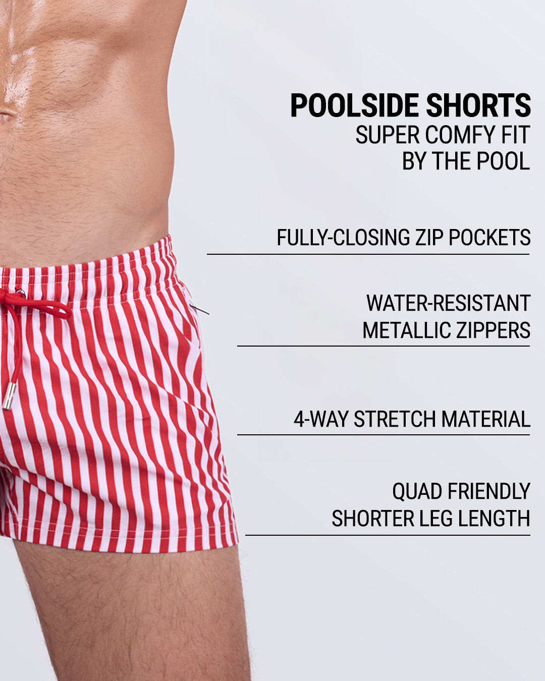 FAST LINES (RAPID RED) - Poolside Shorts