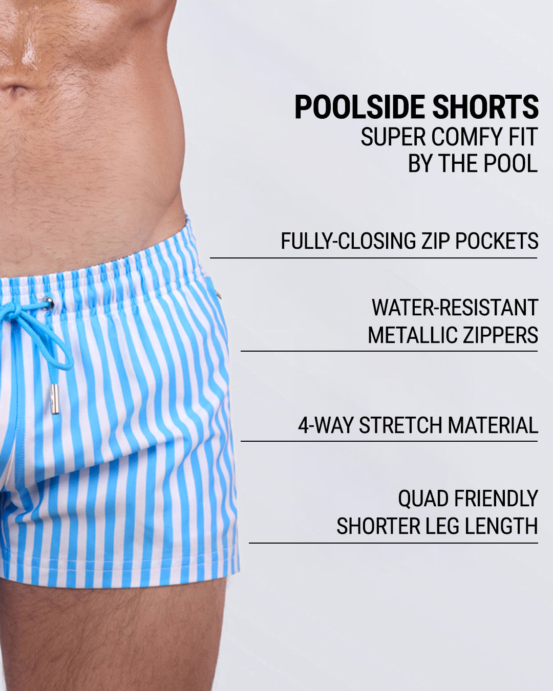FAST LINES (SKY BLUE) - Poolside Shorts