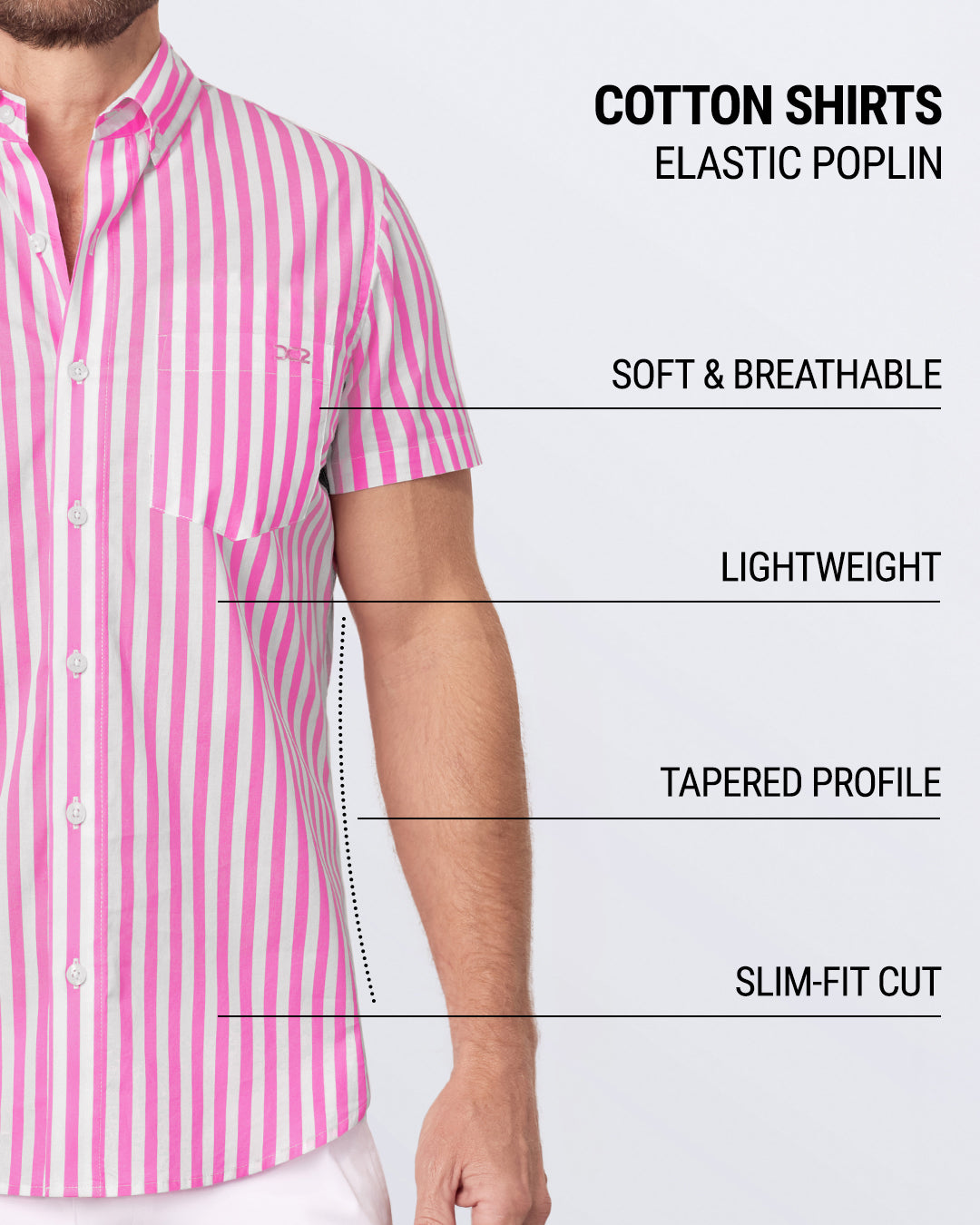 FAST LINES (CHILL PINK) - Cotton Shirt