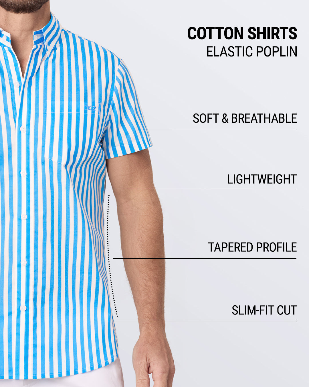 FAST LINES (SKY BLUE) - Cotton Shirt
