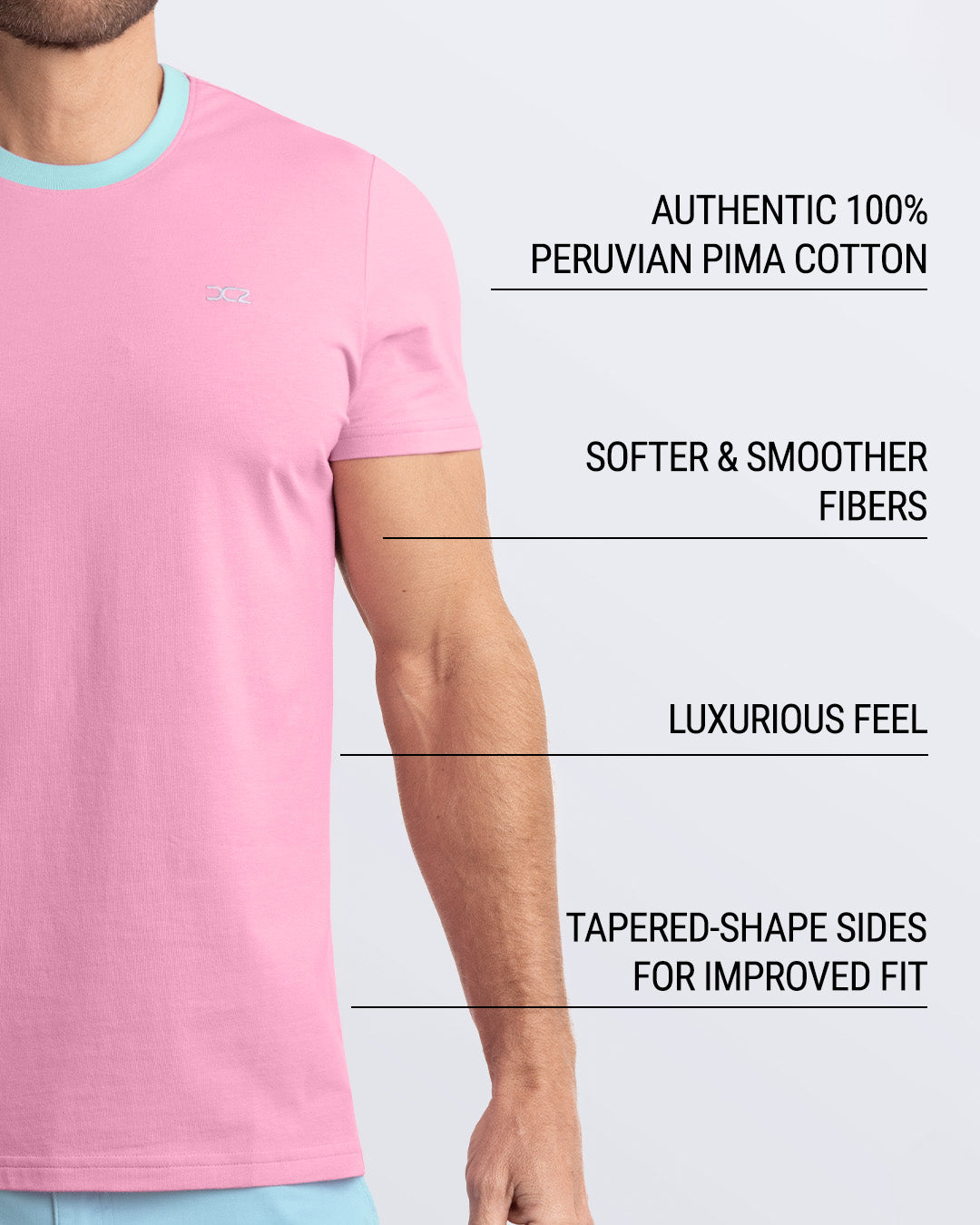 Men’s Pima Cotton T-Shirt by DC2 Miami. Made from 100% Peruvian Pima cotton with softer, smoother fibers, a luxurious feel, and a tapered fit for a modern silhouette.