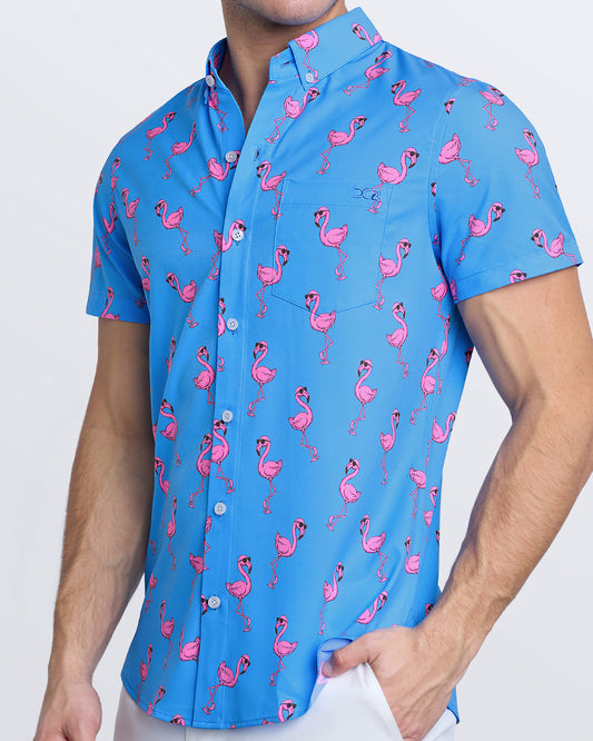 PINK FLAMINGOS - Stretch Shirt