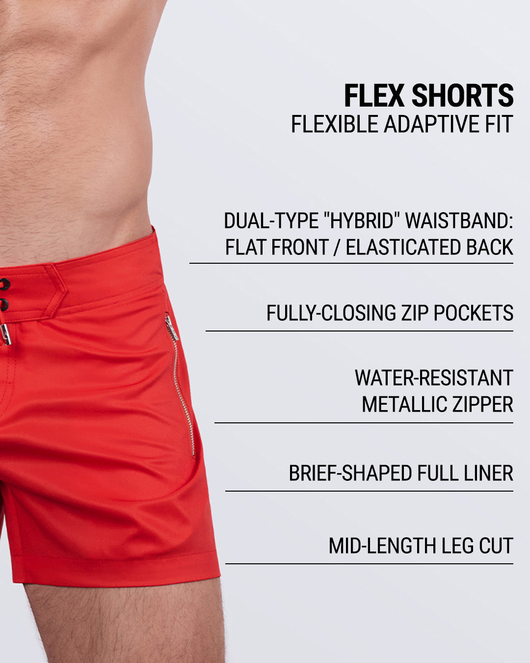 PRIME RED - Flex Shorts