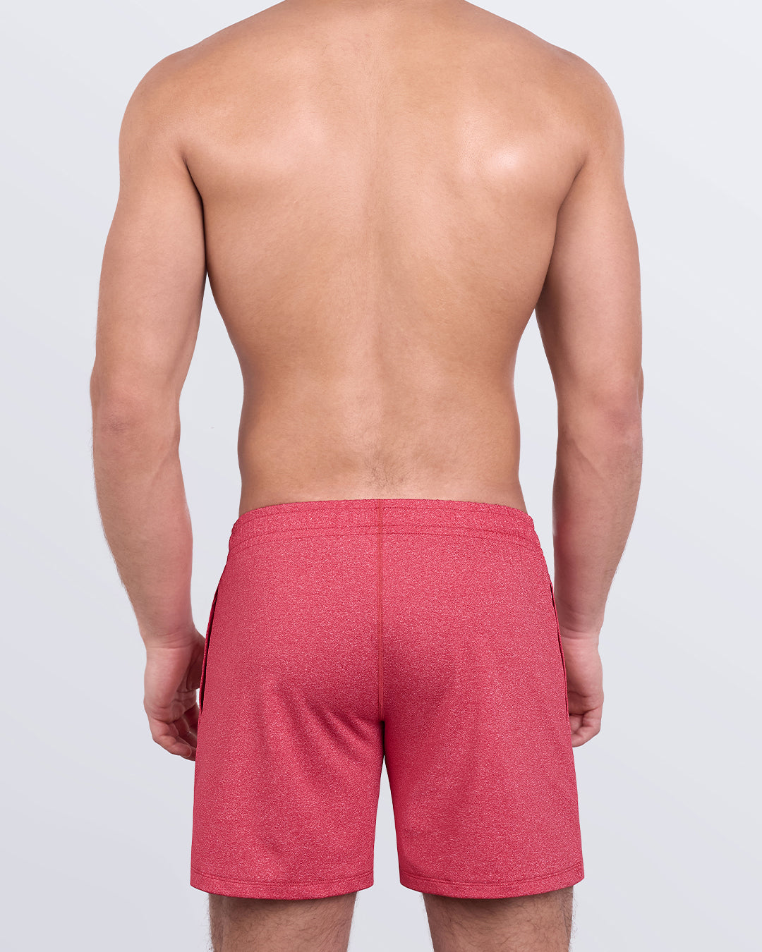 Back view of DC2 READY RED Jogger Shorts — men’s workout shorts with premium feel and quick-dry fabric.