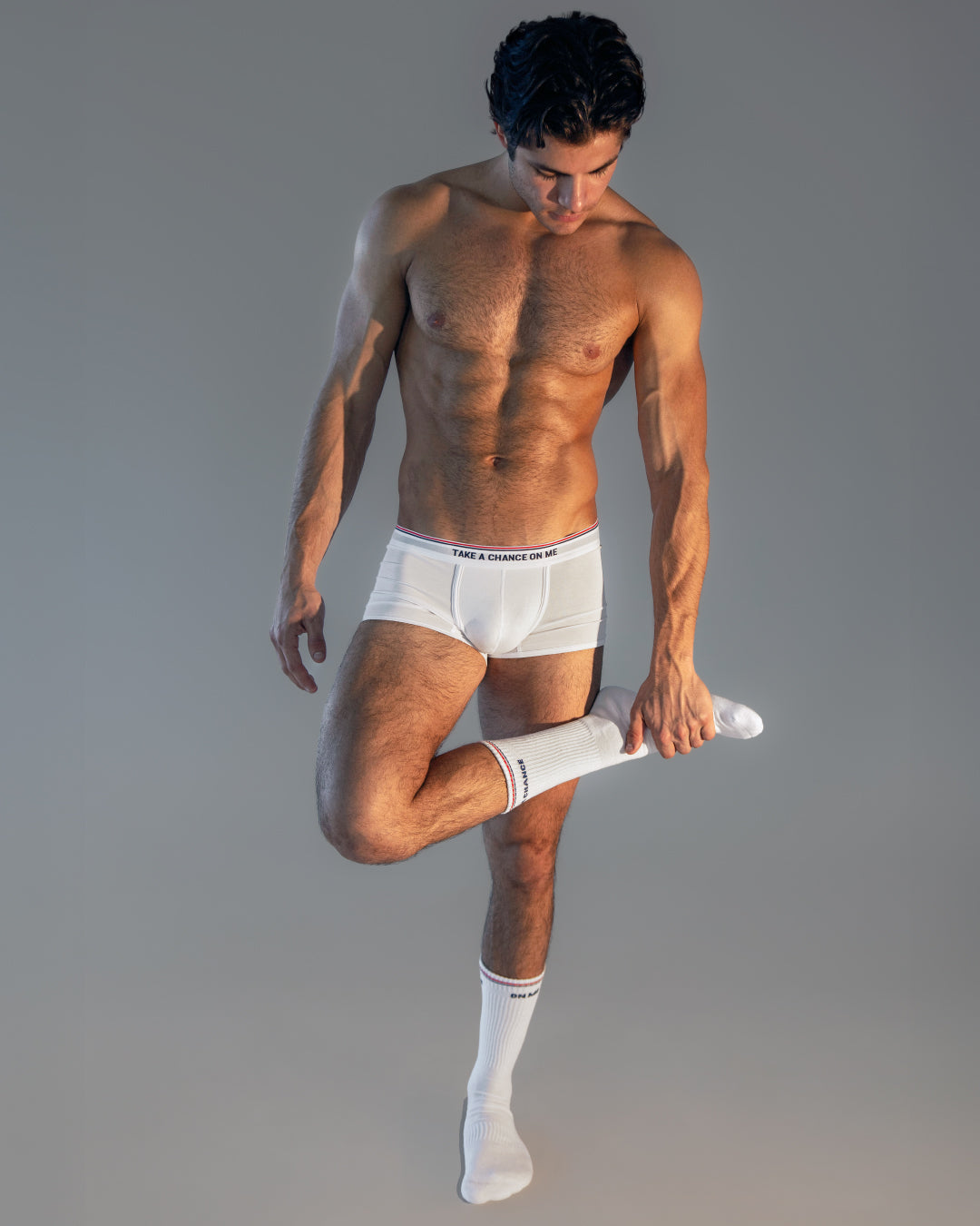 RIBBED CREW SOCKS - White (Take A Chance On Me)