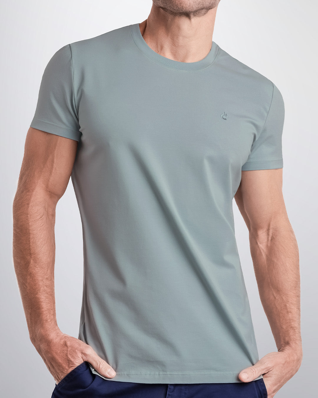 BARELY TEAL - Modal Cotton T-Shirt