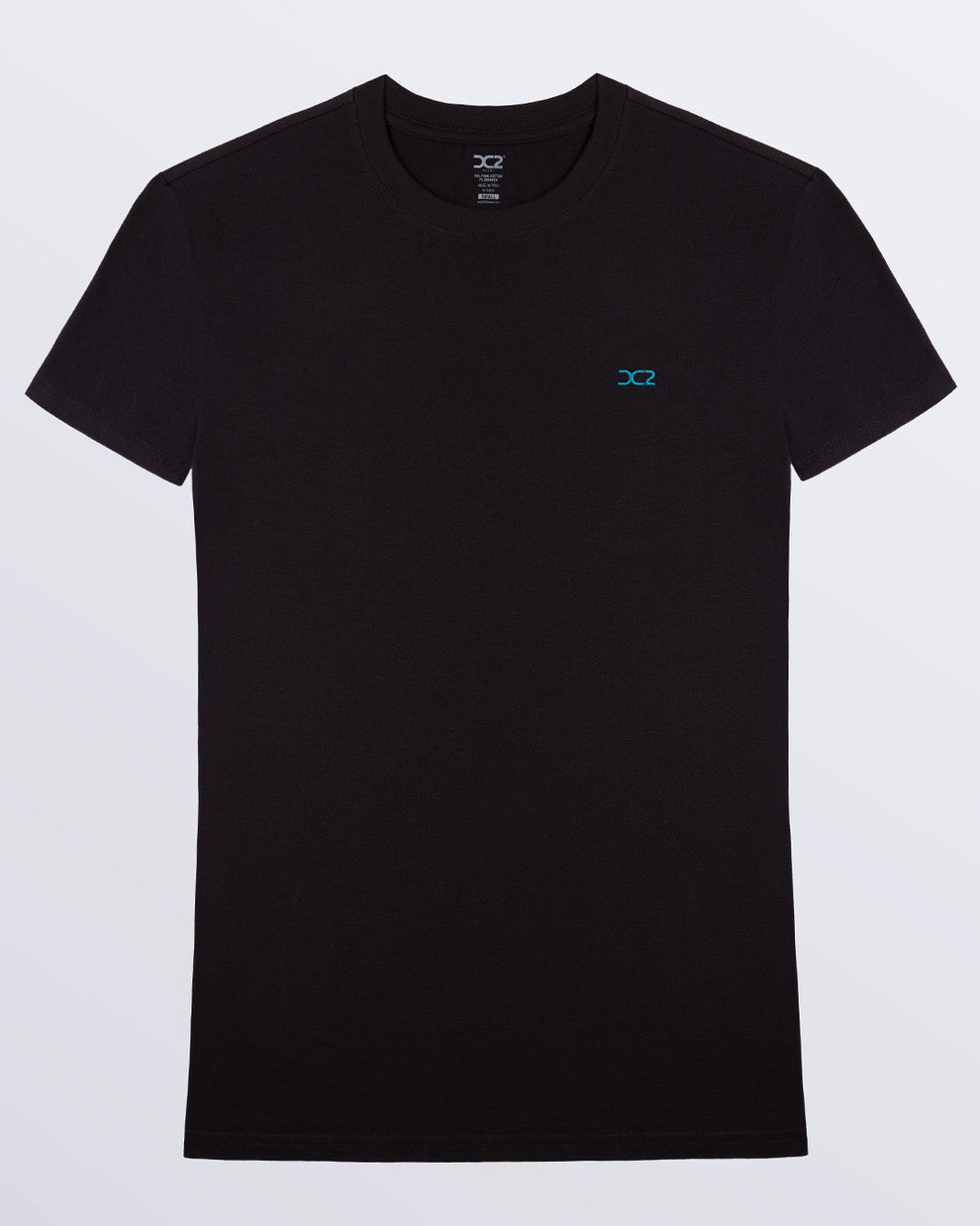 The men's premium solid black color BLACK DELUXE Pima cotton t-shirt with an embroidered DC2 logo. Perfect for a modern casual look, this streetwear tee is part of the DC2 Miami men's beachwear collection, designed for comfort and style.