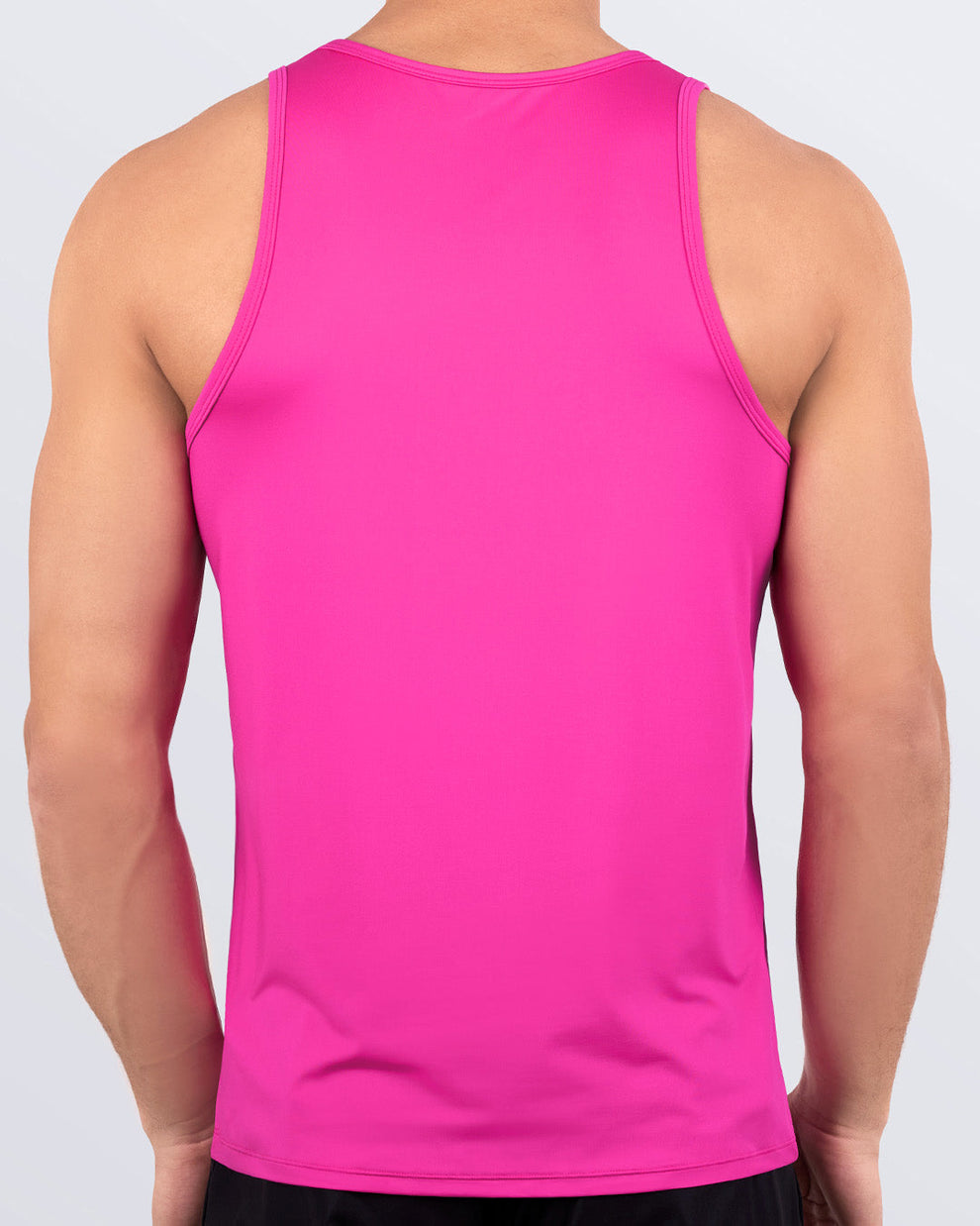 Back view of DC2 HOT SHOT MAGENTA athletic tank top in bold magenta, showcasing breathable, quick-dry performance fabric.