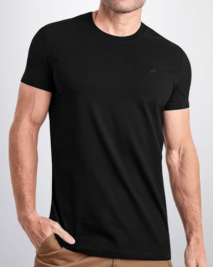 EXACT BLACK - Modal Cotton T-Shirt