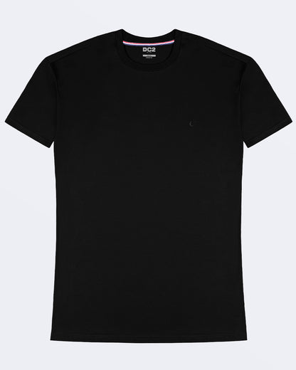 A black modal cotton t-shirt, crafted for stylish casual wear and beachwear by DC2 Miami. Premium quality men's streetwear t-shirt, perfect fit for summer fashion.