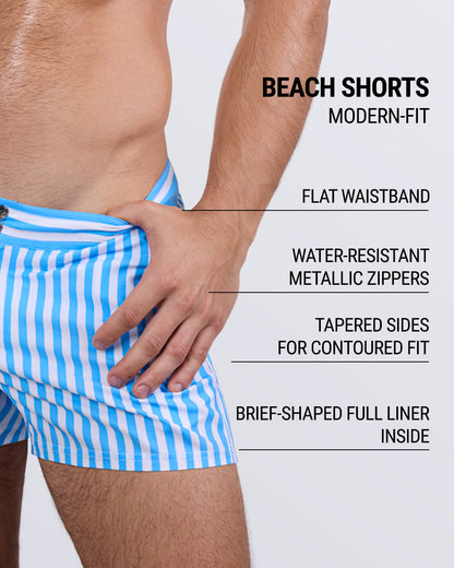 FAST LINES (SKY BLUE) - Beach Shorts