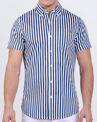 FAST LINES (NAVY BLUE) - Cotton Shirt