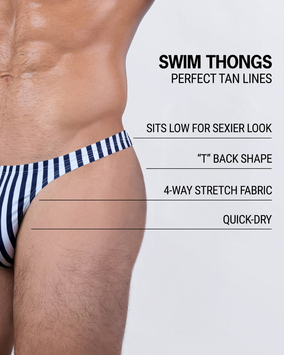 FAST LINES (NAVY BLUE) - Swim Thong FAST LINES (NAVY BLUE) - Swim Thong