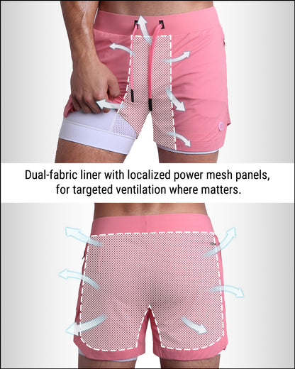 FLAMINGO PINK - Endurance Shorts Lined 2-in-1