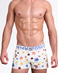 FLOWER POWERS (CREAM) - Beach Shorts