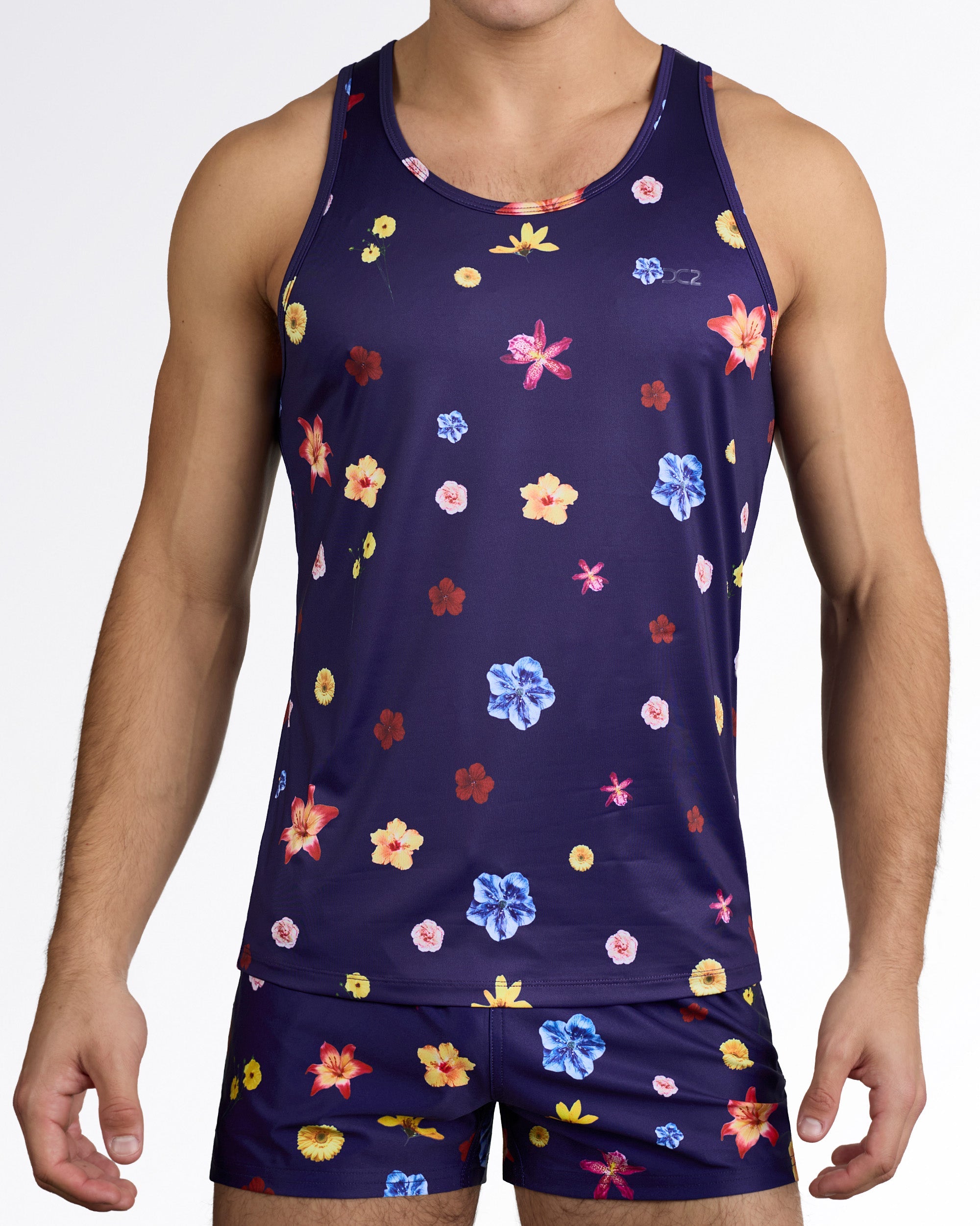flower 2026年SS Vintage effect tank top FLOWER POWERS (BLUE) - Tank Top