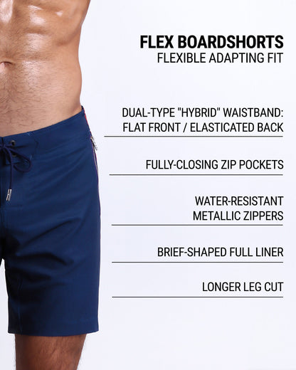 DC2’s Flex Boardshorts are designed to be incredibly flexible, adapting to fit. They come equipped with fully closing zip pockets and water-resistant metal zippers. Additionally, they have a dual-type “hybrid” waistband (flat front/elasticated back), brief-shaped full liner, and longer leg cut.