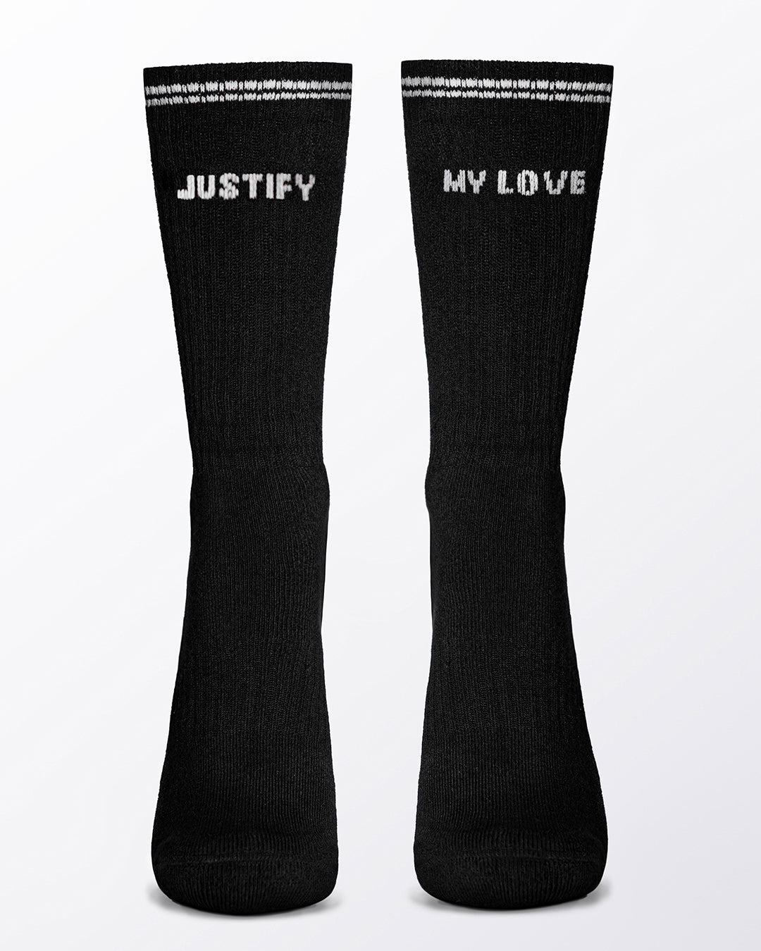 RIBBED CREW SOCKS - Black (Justify My Love)