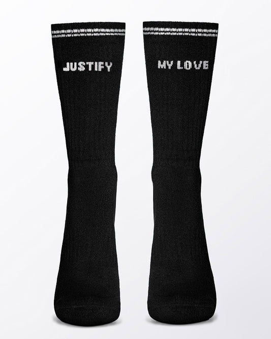 RIBBED CREW SOCKS - Black (Justify My Love)