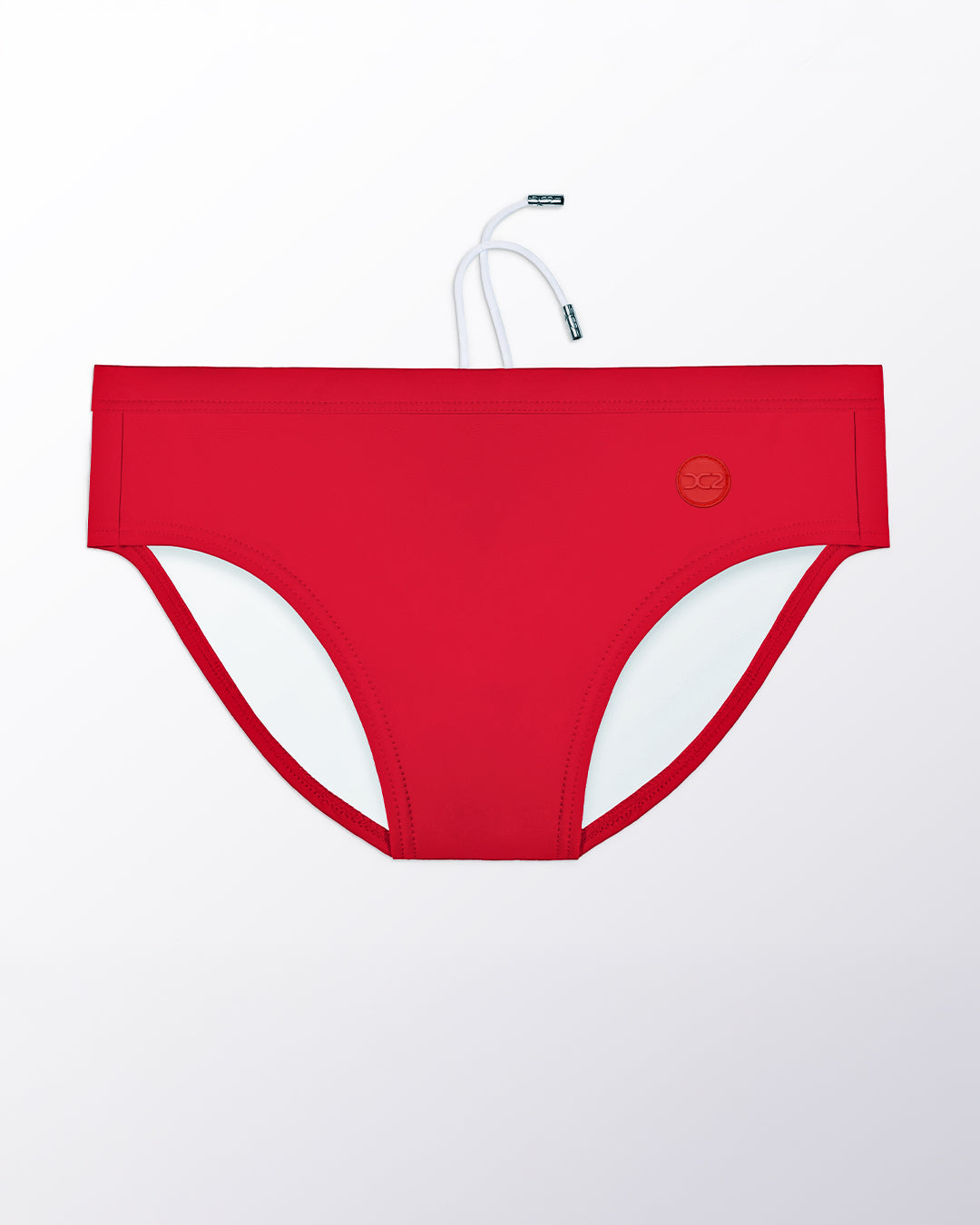 Flat lay of the DC2 Majestic Red Swim Brief, featuring a bold red tone and sleek, sculpted swim brief design.