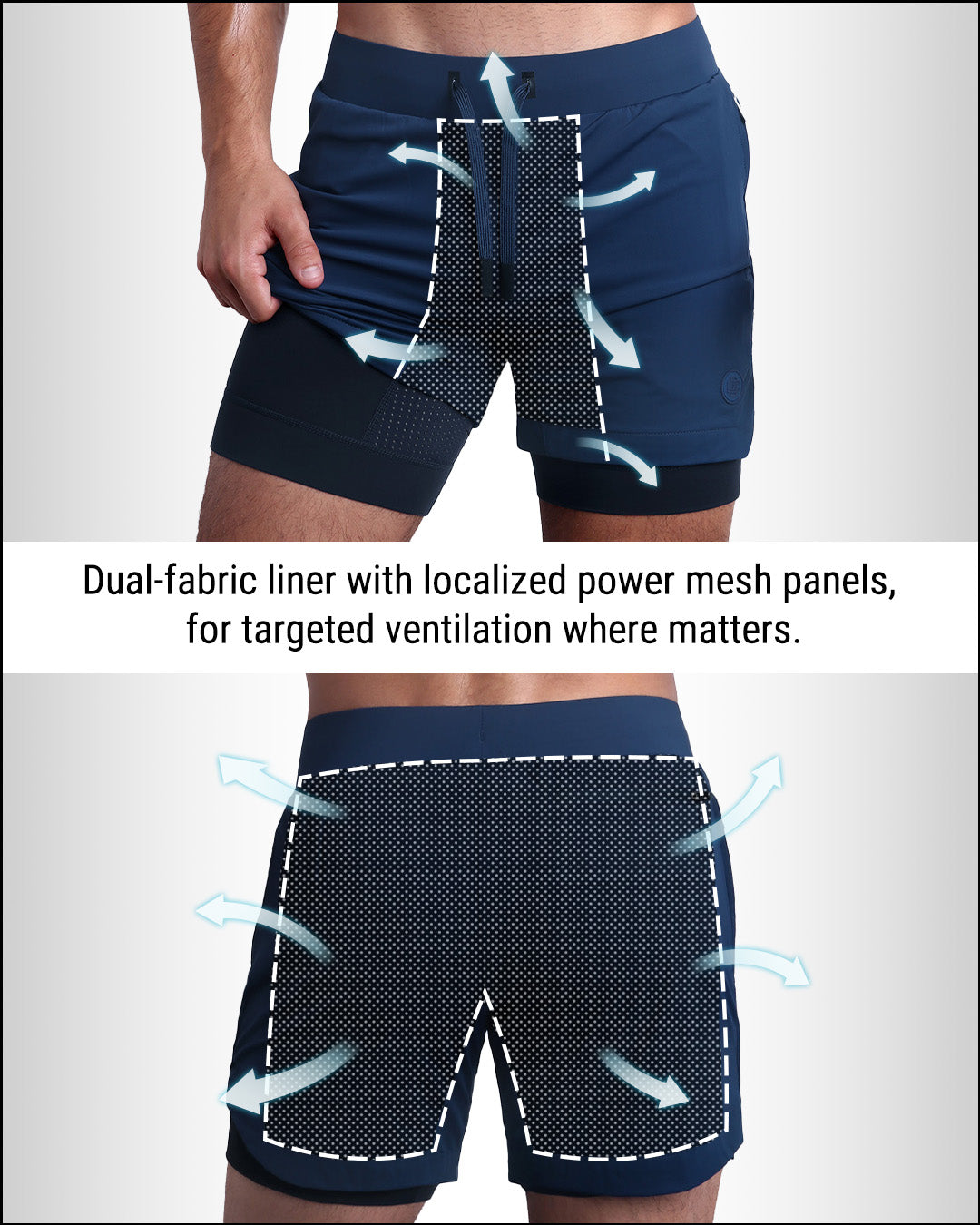 NAVY - Endurance Shorts Lined 2-in-1