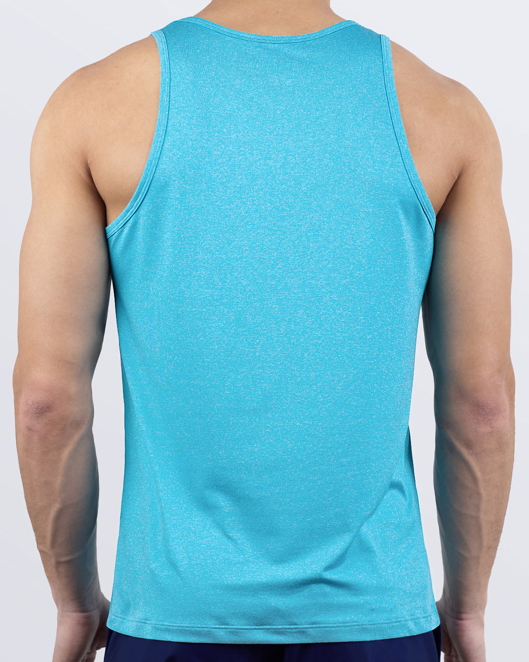 DC2 Miami Olympic Blue Tank Top — back view showing fitted silhouette, smooth stretch fabric, and signature logo detail at upper back.