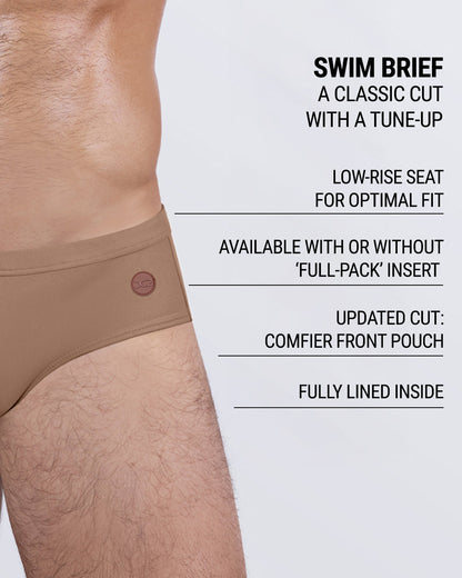 SKINNY DIP (TAN) - Swim Brief