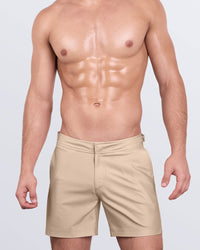 DC2 Skinny Dip (Light) Tailored Shorts — model wearing nude-toned beach shorts with refined front tailoring.