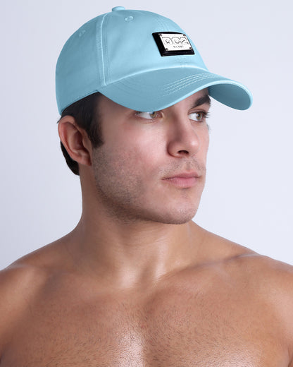 Side view of the Chillax Cap in SKY BLUE,  a blue color, features ventilation eyelets on the cap to provide extra breathability, perfect for active wear.