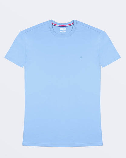 A light blue color modal cotton t-shirt, crafted for stylish casual wear and beachwear by DC2 Miami. Premium quality men's streetwear t-shirt, perfect fit for summer fashion.