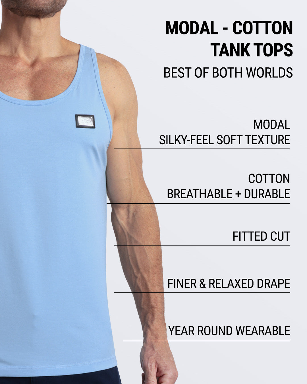 SKY BLUE - Modal Cotton Tank Top