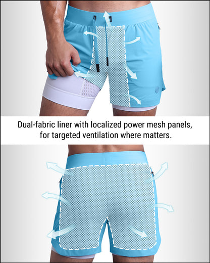 SKY BLUE - Endurance Shorts Lined 2-in-1