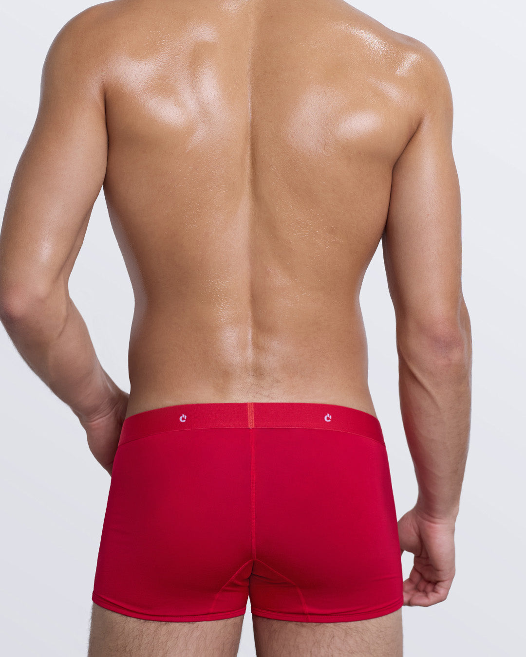 DC2 SOME LIKE IT HOT red modal boxer briefs — back view showing smooth seamless rear and comfort waistband.