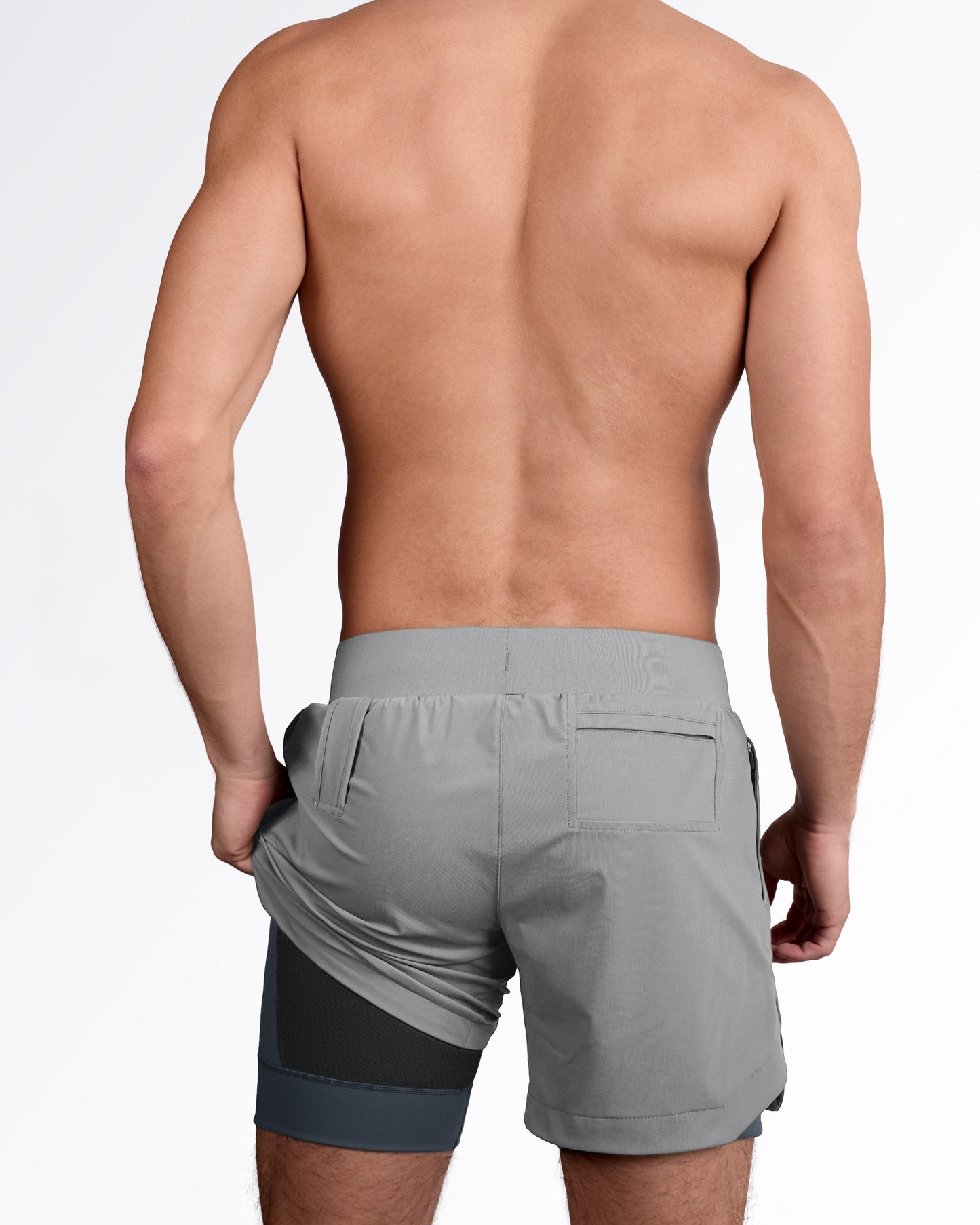 SPACE GRAY - Endurance Shorts Lined 2-in-1