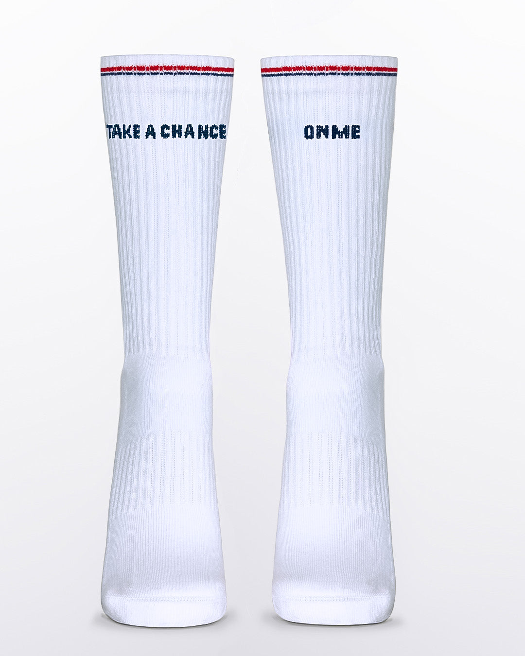 RIBBED CREW SOCKS - White (Take A Chance On Me)