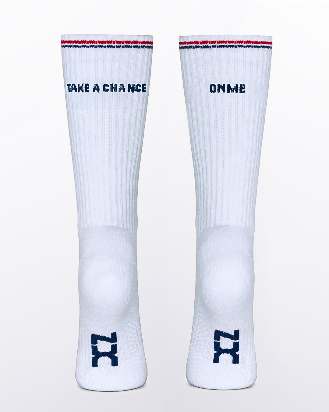 RIBBED CREW SOCKS - White (Take A Chance On Me)