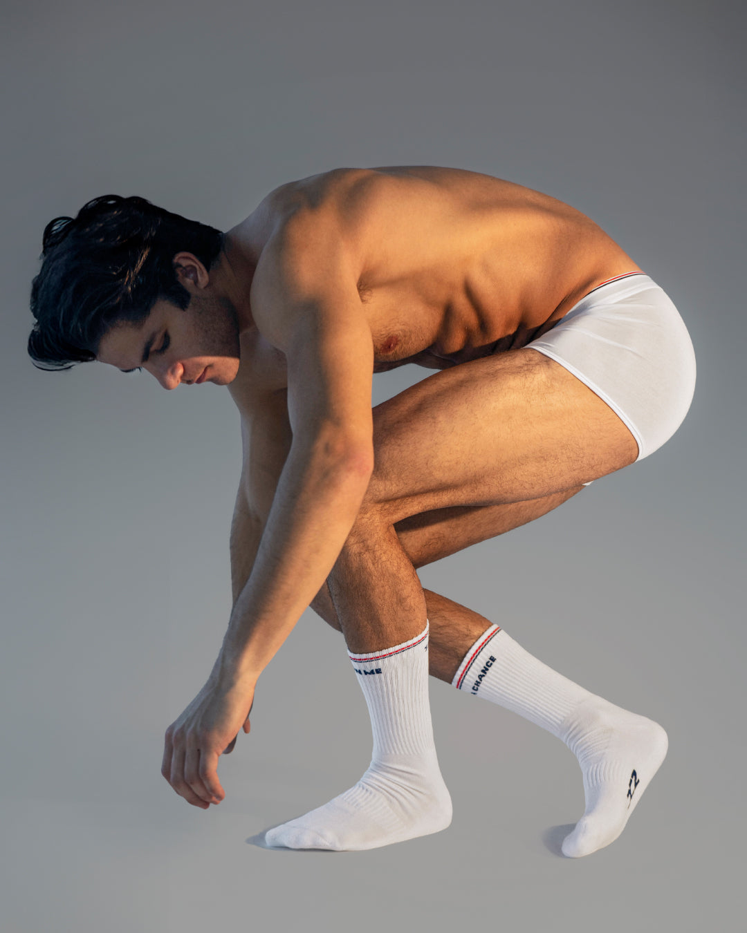 RIBBED CREW SOCKS - White (Take A Chance On Me)