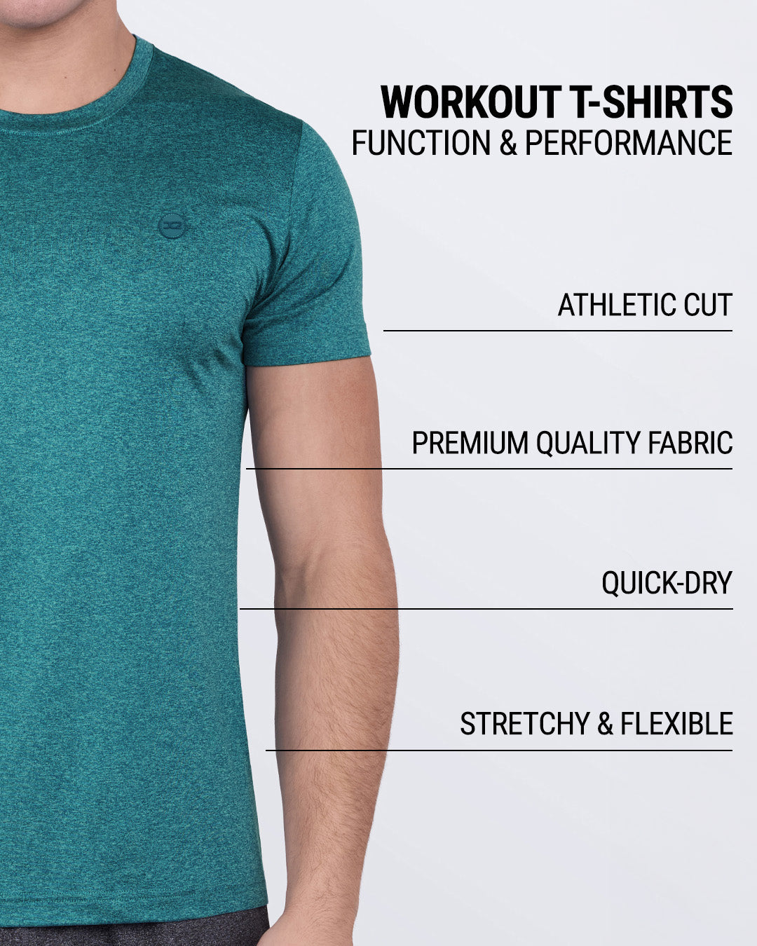 TRAINER TEAL - Fitness T-Shirt
