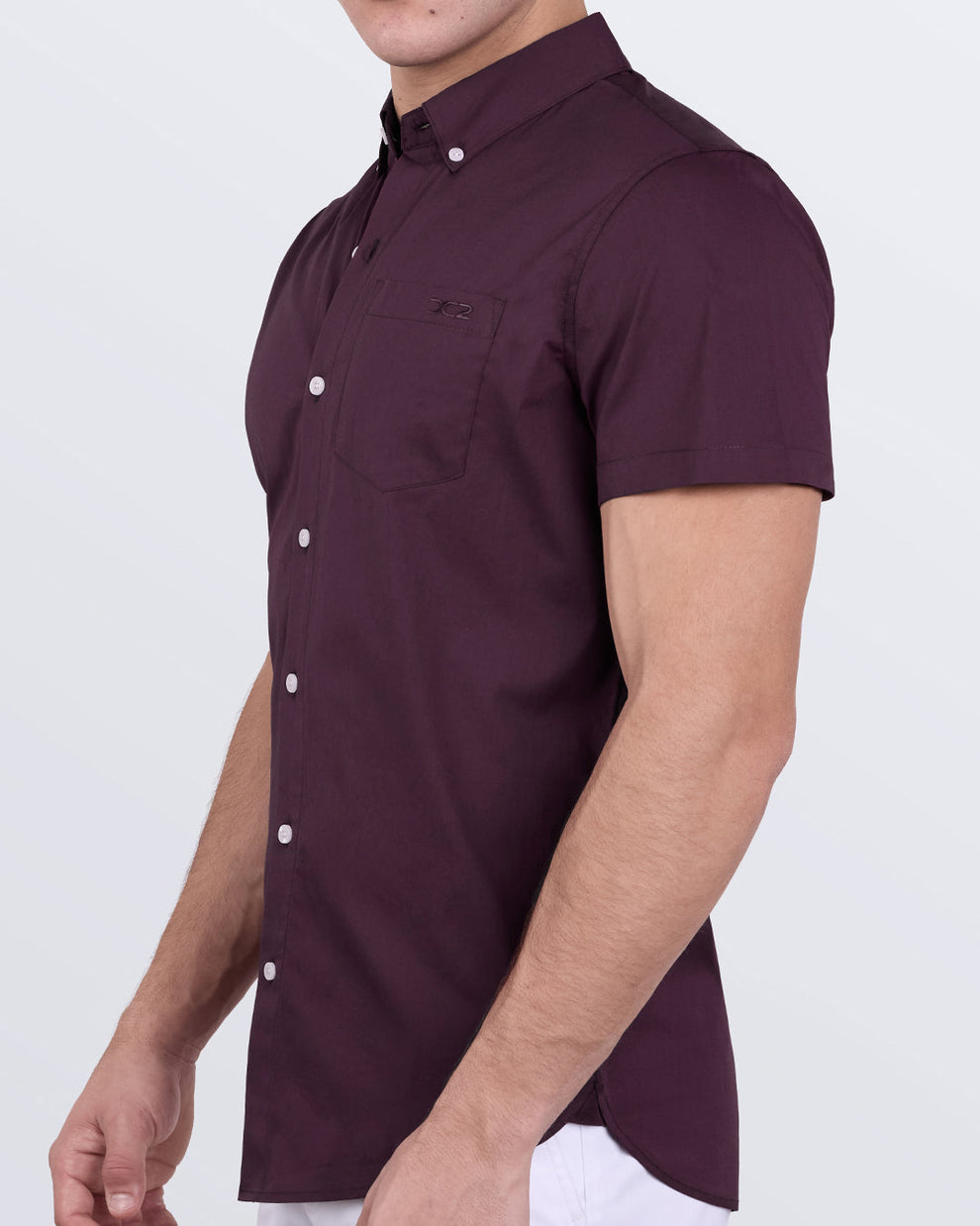 Very Berry slim-fit cotton shirt for men featuring a tapered silhouette and button-down collar.