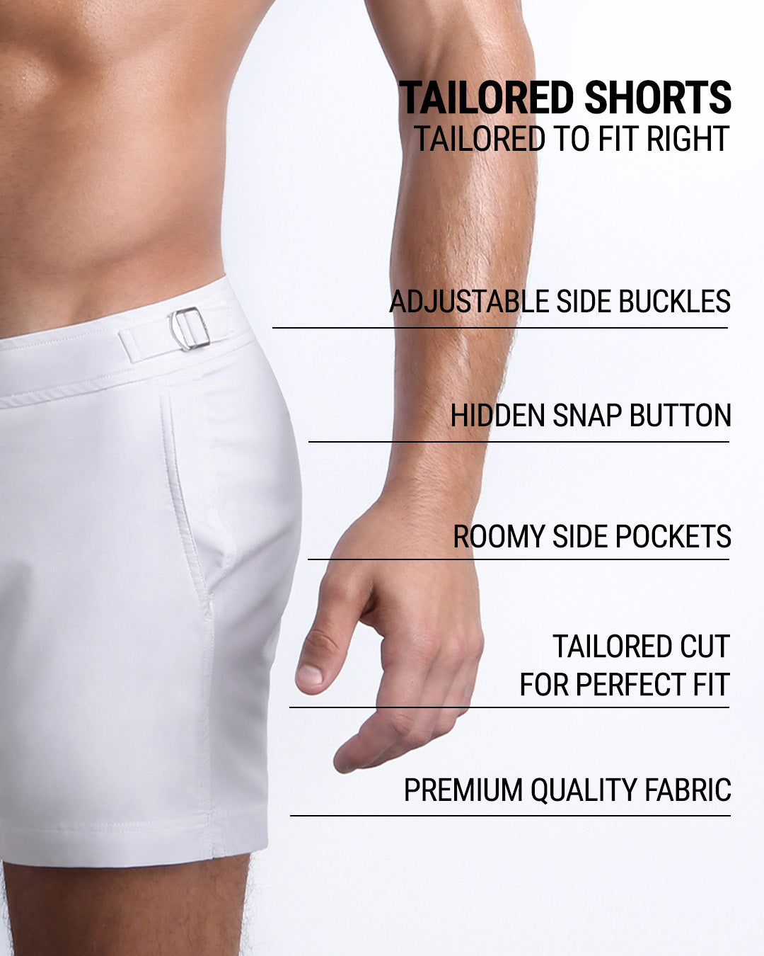 WHITE PARTY - Tailored Shorts